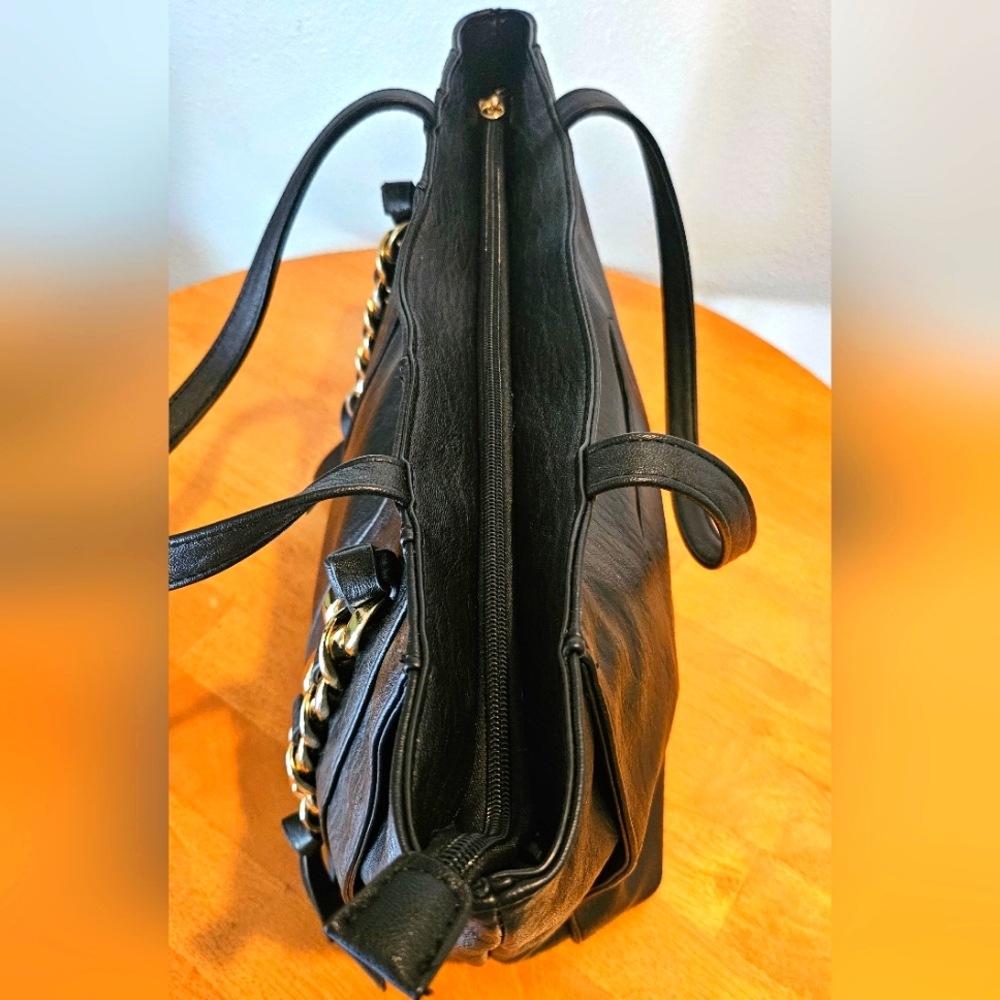 NWOT's - JESSICA SIMPSON - Cute Large Black Tote with Gold Accents. - Picture 7 of 9